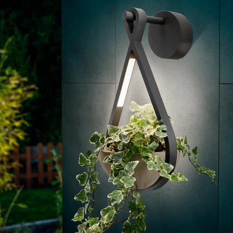 LED Wandleuchte mit Pflanzschale Wandlampe Außen Außenleuchte esotec 201207 LED Wandleuchte Mit Pflanzschale Wandlampe Außen Außenleuchte Esotec 201207 -ESOTEC Shop 18213845 1