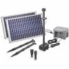 Solar Teichpumpe 50W 1300l/h Akku + LED Teich Solarpumpe Garten Esotec 101926