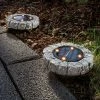 Solar Bodenleuchten 2er Set Betonoptik Solarlampe Garten Bodenstrahler Esotec