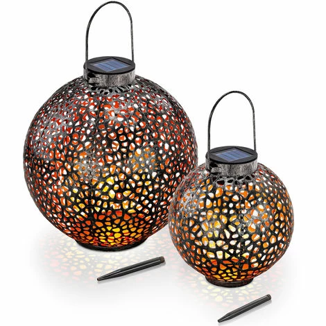 ESOTEC Metall Solarkugel 2er-Set Antik 20 und 30cm Ornament Garten Deko Solarleuchte ESOTEC Metall Solarkugel 2er-Set Antik 20 Und 30cm Ornament Garten Deko Solarleuchte -ESOTEC Shop 20155029 2