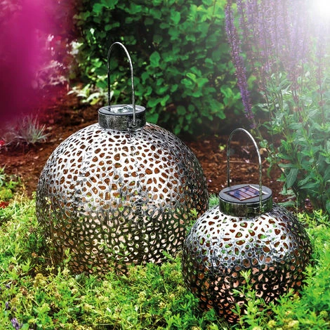 ESOTEC Metall Solarkugel 2er-Set Antik 20 und 30cm Ornament Garten Deko Solarleuchte ESOTEC Metall Solarkugel 2er-Set Antik 20 Und 30cm Ornament Garten Deko Solarleuchte -ESOTEC Shop 20155029 3