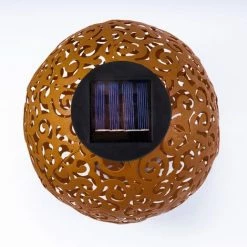 ESOTEC Metall Solarkugel 2er-Set Samira 20 Und 30cm Rost Garten Deko LED Solarleuchte 2 ESOTEC Metall Solarkugel 2er-Set Samira 20 Und 30cm Rost Garten Deko LED Solarleuchte -ESOTEC Shop 20155049 3