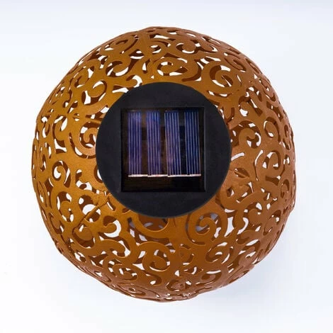 ESOTEC Metall Solarkugel 2er-Set Samira 20 und 30cm Rost Garten Deko LED Solarleuchte ESOTEC Metall Solarkugel 2er-Set Samira 20 Und 30cm Rost Garten Deko LED Solarleuchte -ESOTEC Shop 20155049 3