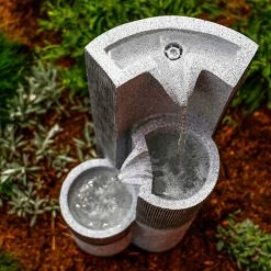 ESOTEC Solar Gartenbrunnen Akku Springbrunnen Wasserspiel Kaskaden Solarbrunnen 101315 -ESOTEC Shop 20415549 5