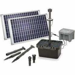 ESOTEC Solar Teichfilter Set 50/1300 + Akku LED Solarpumpe Filter Gartenteich 101063