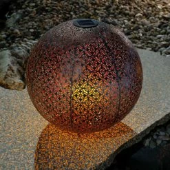 ESOTEC Shop 5 Metall Solarkugel Basima 40cm Garten Deko LED Solarleuchte Esotec 102844