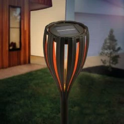 Solar Gartenfackel Malabo Solarfackel Solarleuchte Garten Esotec 102781