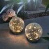 Solar Glaskugel 2er-Set Lichterzauber 15 Cm Warmweiß Garten Esotec 102436
