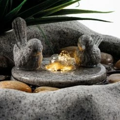 230 V Garten Dekobrunnen Mit Warmweißen LED Licht Zierbrunnen Vogeltränke Polyresin Hellgrau - 42 X 32 X 17 Cm - Esotec 101457 2 230 V Garten Dekobrunnen Mit Warmweißen LED Licht Zierbrunnen Vogeltränke Polyresin Hellgrau - 42 X 32 X 17 Cm - Esotec 101457 -ESOTEC Shop 49255784 3