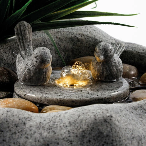 230 V Garten Dekobrunnen mit warmweißen LED Licht Zierbrunnen Vogeltränke Polyresin hellgrau - 42 x 32 x 17 cm - esotec 101457 230 V Garten Dekobrunnen Mit Warmweißen LED Licht Zierbrunnen Vogeltränke Polyresin Hellgrau - 42 X 32 X 17 Cm - Esotec 101457 -ESOTEC Shop 49255784 3