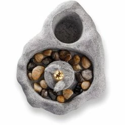 230 V Garten Dekobrunnen Mit Warmweißen LED Licht Zierbrunnen Vogeltränke Polyresin Hellgrau - 42 X 32 X 17 Cm - Esotec 101457 3 230 V Garten Dekobrunnen Mit Warmweißen LED Licht Zierbrunnen Vogeltränke Polyresin Hellgrau - 42 X 32 X 17 Cm - Esotec 101457 -ESOTEC Shop 49255784 4