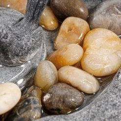 230 V Garten Dekobrunnen Mit Warmweißen LED Licht Zierbrunnen Vogeltränke Polyresin Grau - 42 X 32 X 17 Cm - Esotec 101456 -ESOTEC Shop 49255801 5