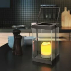 ESOTEC Designer Laternen Laternenleuchten/Dekorationsleuchten 2er Set "Garda" Aus Metall/Glas Mit Kunststoffkerzen Und Flackerlicht, Batteriebetrieben, Mit Timerfunktion -ESOTEC Shop 58584938 5