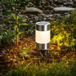 Moderne Solarleuchte PucLight Warmweiß Solarlampe Wegeleuchte, Esotec 102608