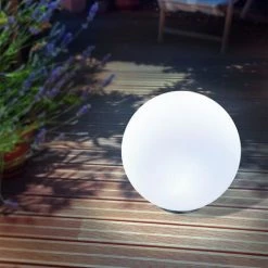 Solar Multicolor Leuchtkugel 30 Cm - 7 Lichtfarben Dauerlicht Oder Wechsellicht - 8 Std. - Solarmodul 0,5 Wp - Solarleuchte Esotec 102610