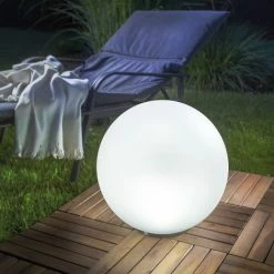 Solar Multicolor Leuchtkugel 40 Cm - 7 Lichtfarben Dauerlicht Oder Wechsellicht - 8 Std. - Solarmodul 0,64 Wp - Solarleuchte Esotec 102611