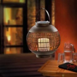 Solar Hängeleuchte Laterne Gartenlampe Außen Solarleuchte Kupfer Esotec 102085